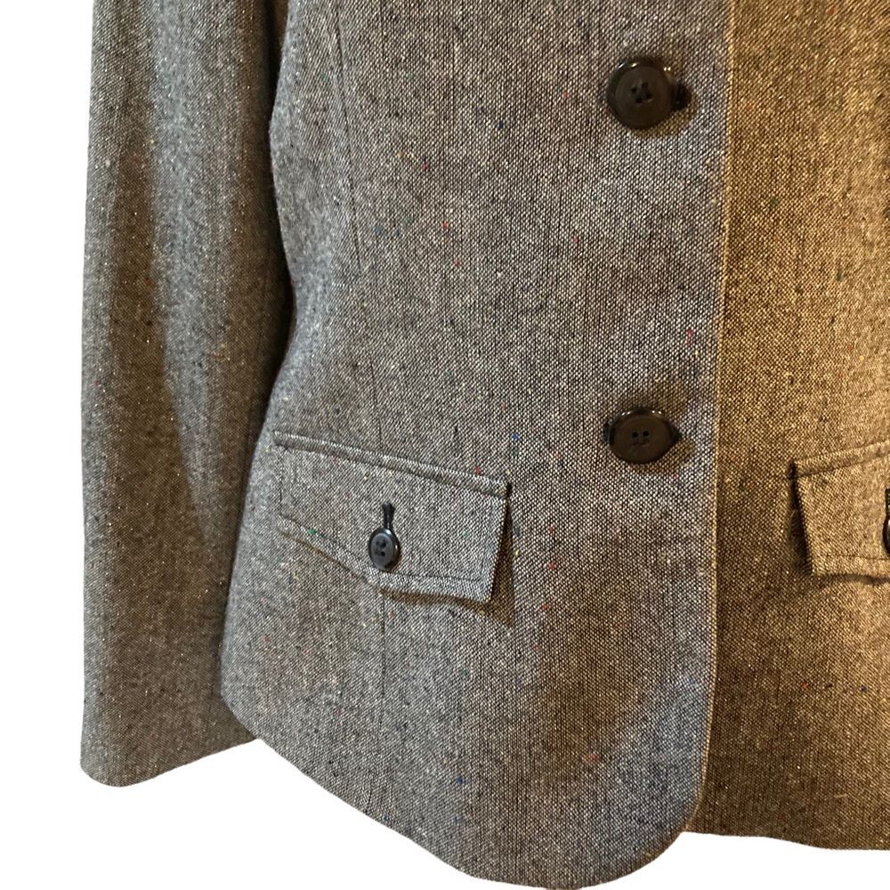 Style & Co blazer coat tweed wool blend metallic threads lined women’s size 12 - Picture 6 of 14
